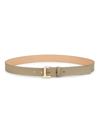Lafayette 148 Beam Buckle Leather Belt In Taupe
