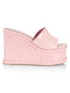 Haus Of Honey Lacquer Doll Mule Platform Sandals In Pink Patent