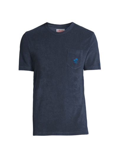Mc2 Saint Barth Palm Pocket Crewneck T-shirt In Blue
