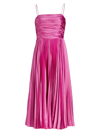 Amur Heba Pleated Charmeuse Midi Dress In Pink