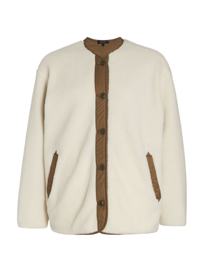 Rag & Bone Brielle Reversible Quilted Sherpa Jacket In Army