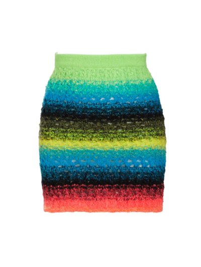 Agr Lace Mohair Blend Miniskirt In Multi