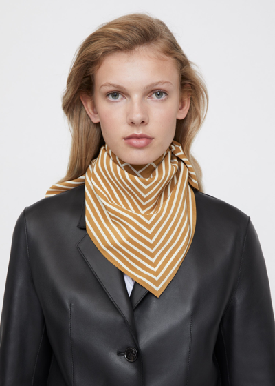 Totême Signature Monogram Silk Scarf Bone