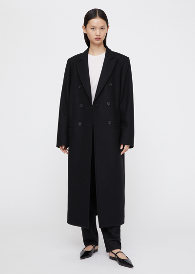 Totême Long Tailored Wool Overcoat In Black 200