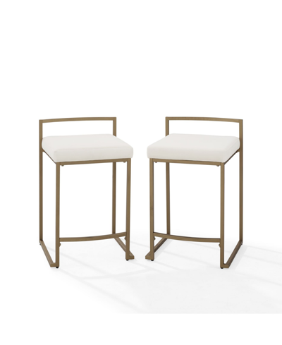 Crosley Harlowe Counter Stool Set, 2 Piece In Creme