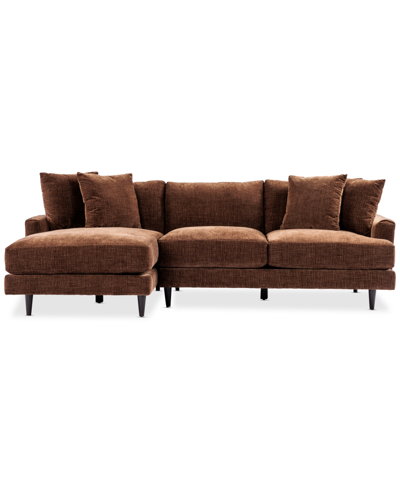 Furniture Closeout! Mariyah Fabric 2-pc. Sofa With Chaise, Created For Macy's In Brown