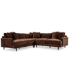 Furniture Closeout! Mariyah 3-pc. Fabric Sectional, Created For Macy's In Brown