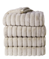 Clara Clark Ultra Plush Raschel Mink Blanket, Twin/full Bedding In Ribbed Cream