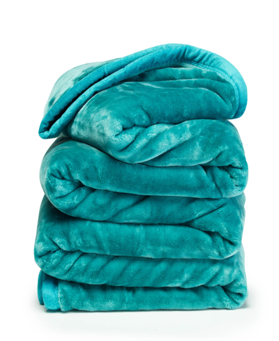 Clara Clark Ultra Plush Raschel Mink Blanket, Twin/full In Teal Blue