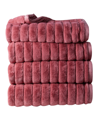 Clara Clark Ultra Plush Raschel Mink Blanket, Twin/full In Ribbed Red