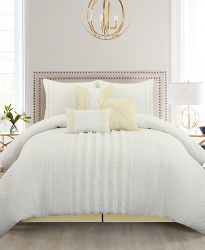 Stratford Park Closeout! Gwen 7-piece Comforter Set, King In White-yellow
