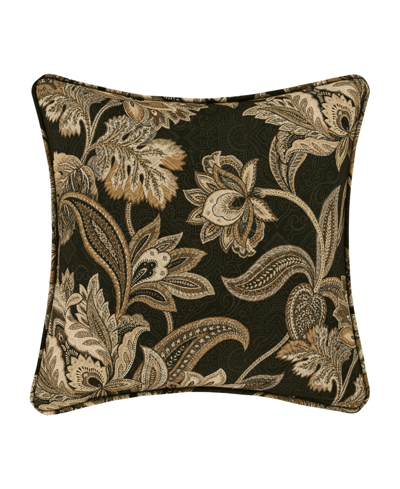 Royal Court Montecito Decorative Pillow, 16" X 16" Bedding In Black