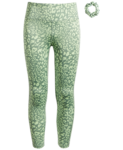 Id Ideology Kids' Big Girls Leopard-print 7/8 Leggings, Created For Macy's In Glade
