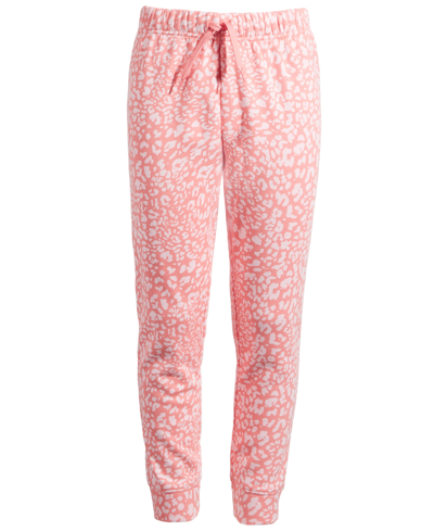 Id Ideology Babies' Toddler & Little Girls Leopard-print Terry Joggers, Created For Macy's In Salmon Rose