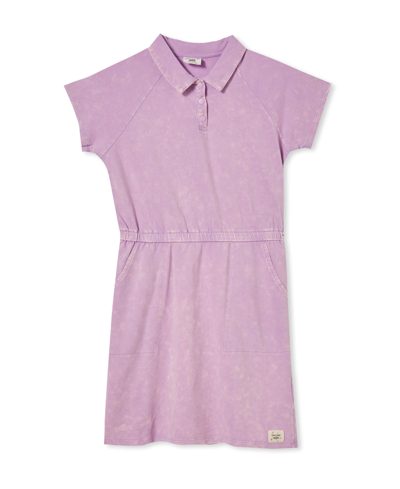 Cotton On Big Girls Marika Short Sleeve Dress In Lilac Drop Wash