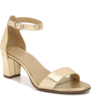 Naturalizer Vera Womens Leather Open Toe Dress Sandals In Dark Gold Leather
