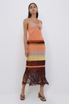 Simkhai Women's Marie Cutout Fringed Crochet Midi Dress In Merlot Multi