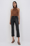 Simkhai Women's Dasha Vegan Leather Straight-leg Pants In Black