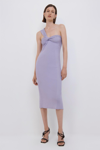 Simkhai Laurena One-shoulder Rib Knit Midi Dress In Lavender