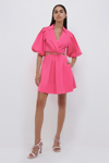 Simkhai Aulora Cutout Poplin Minidress In Punch
