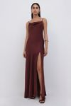 Simkhai Finley Satin Slip Gown In Mulberry