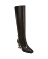 Franco Sarto Tiera High Womens Leather Tall Knee-high Boots In Black Leather