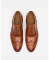 Taft Men's Beck Handcrafted Brogue Wingtip Leather Dress Shoes In Burnt Honey