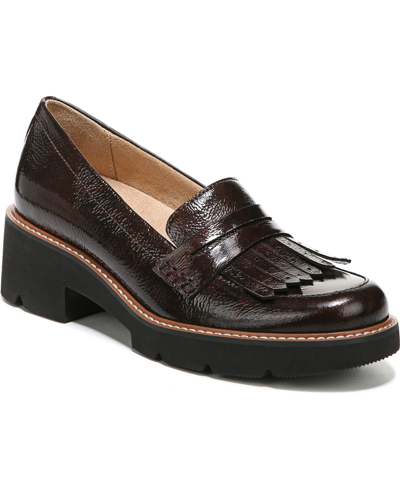 Naturalizer Darcy Fringe Leather Loafer In Cinnamon Patent Leather