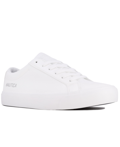 nautica white leather sneakers