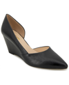 Kenneth Cole Reaction Eltinn Womens Faux Leather Wedge D'orsay Heels In Black