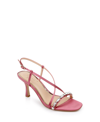 Jewel Badgley Mischka Women's Alexis Crisscross Strap Evening Sandals In Chianti Satin