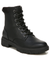 Dr. Scholl's Women's Headstart Combat Boots In Black Faux Leather