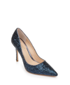 Jewel Badgley Mischka Women's Azalea Chunky Glitter Stiletto Evening Pumps In Navy Glitter