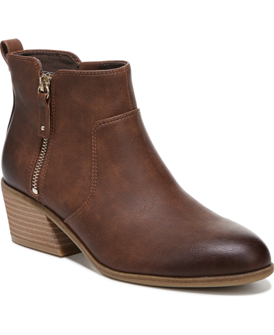 Dr. Scholl's Lawless Western Bootie In Copper Brown Faux Leather