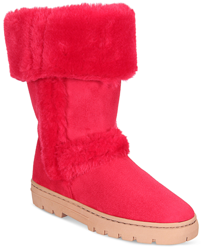 Style & Co Witty Womens Faux Suede Cold Weather Winter & Snow Boots In Red
