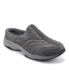 Easy Spirit Women's Traveltime Round Toe Casual Slip-on Mules Women's Shoes In Medium Gray,suede And Textile