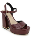 Kenneth Cole New York Women's Dolly Leather Platform Heel Sandals In Plum