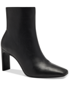 Alfani Women's Terrie Square-toe Booties, Created For Macy's In Black Smooth