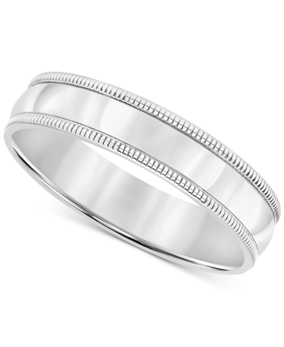 Macy's Men's Satin Finish Beveled Edge Band In 18k Gold-plated Sterling Silver (also In Sterling Silver)