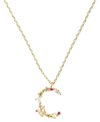 GIRLS CREW FLUTTERFLY STONE INITIAL NECKLACE