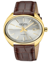 GEVRIL MEN'S FIVE POINTS SWISS AUTOMATIC ITALIAN BROWN LEATHER STRAP WATCH 40MM