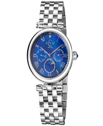Gevril Women's Florence Swiss Quartz Silver-tone Stainless Steel Bracelet Watch 36mm