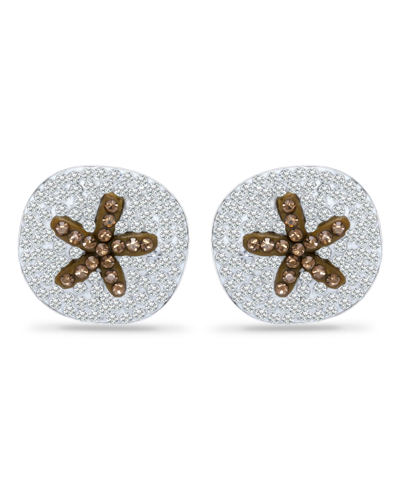 Giani Bernini Crystal Sand Dollar Sterling Silver Stud Earrings