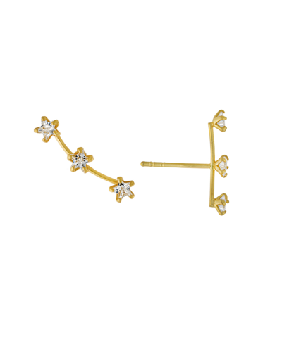 Giani Bernini Clear Cubic Zirconia Post Crawler Earrings In Gold Over Silver