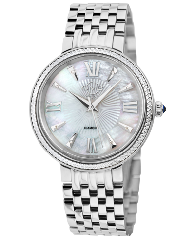 Gevril Women's Genoa Swiss Quartz Silver-tone Stainless Steel Bracelet Watch 36mm In Gray