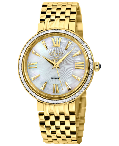 Gevril Women's Genoa Swiss Quartz Gold-tone Stainless Steel Bracelet Watch 36mm
