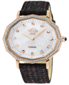 GEVRIL WOMEN'S SPELLO SWISS QUARTZ ITALIAN BLACK LEATHER STRAP WATCH 38MM