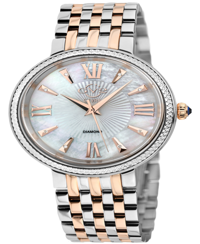 Gevril Women's Genoa Swiss Quartz Two-tone Stainless Steel Bracelet Watch 36mm In Silver-tone