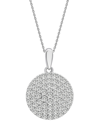 WRAPPED IN LOVE DIAMOND CIRCLE PENDANT NECKLACE (1 CT. T.W.) IN 14K WHITE GOLD, 16" + 4" EXTENDER, CREATED FOR MACY'