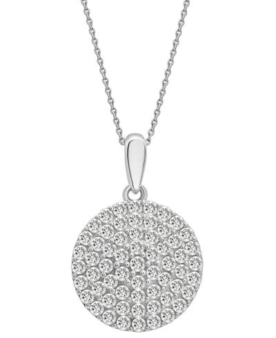 Wrapped In Love Diamond Circle Pendant Necklace (1 Ct. T.w.) In 14k White Gold, 16" + 4" Extender, Created For Macy'